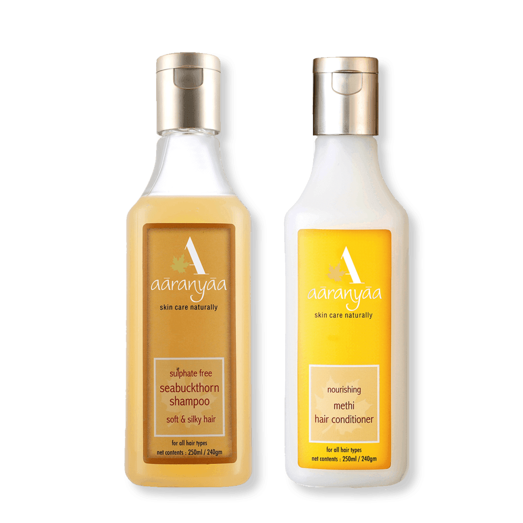 Seabuckthorn Shampoo + Methi Hair Conditioner - aaranyaa skincare