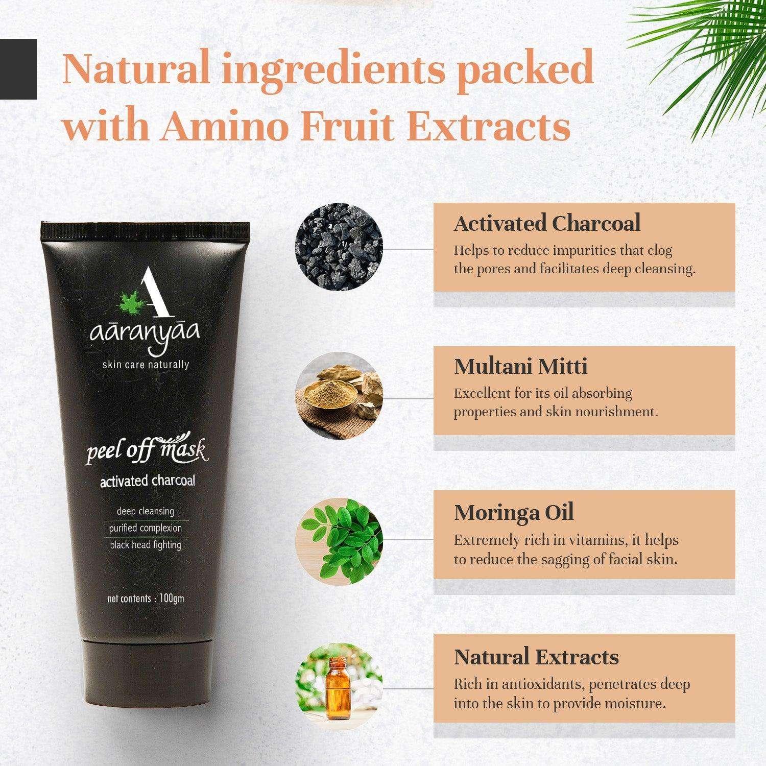 Peel Off Mask With Activated Charcoal - aaranyaa skincare